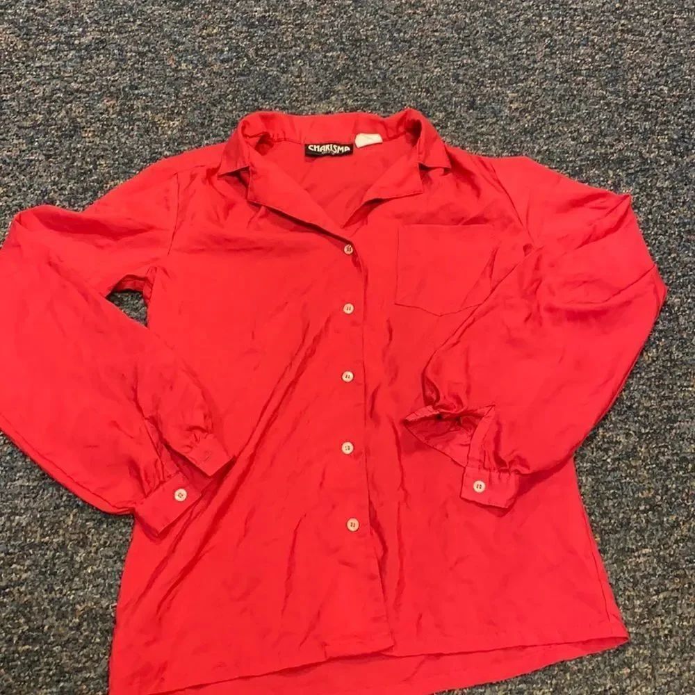 Charisma Fuscia button down blouse sz. S